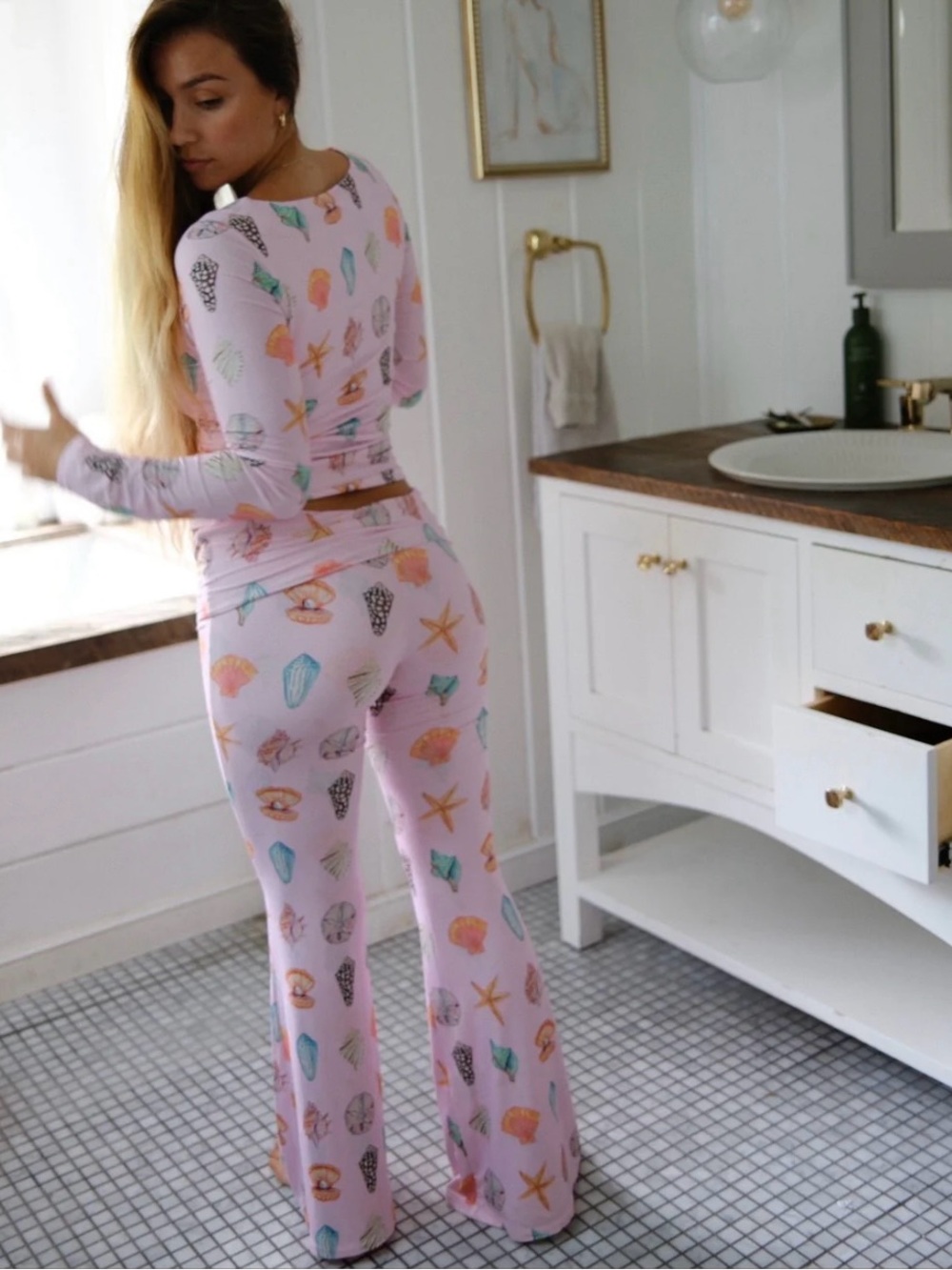 Boots & Honey By the Seashore Fitted Lounge Set Pajamas | Size Small | NWT 🌊🐚
